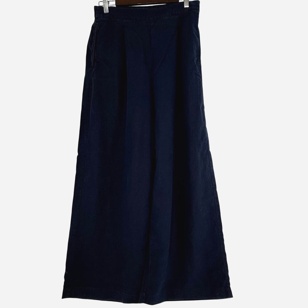 Madewell Navy Linen Wide Leg Pants M